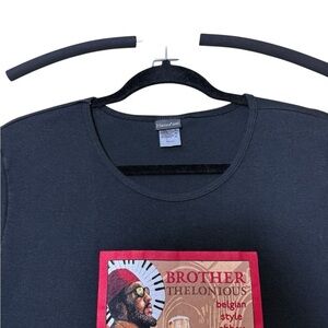 Hanes Black Graphic Fitted Cut  T-Shirt